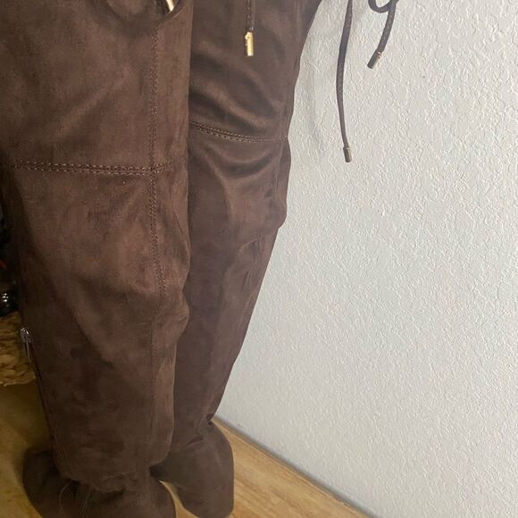 New Lane Bryant brown over the knee boots Block heel women’s 7w 7 wide width - Picture 4 of 11